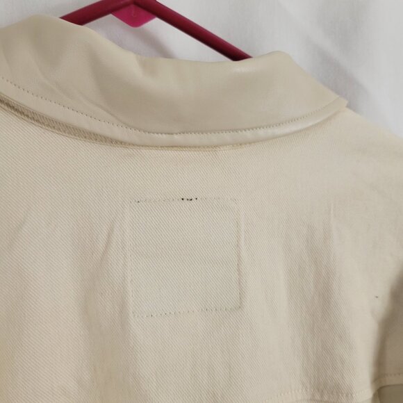 Bagatelle Ultra Soft Large Jacket Vegan Leather Button Front Beige pockets EUC - Picture 10 of 14